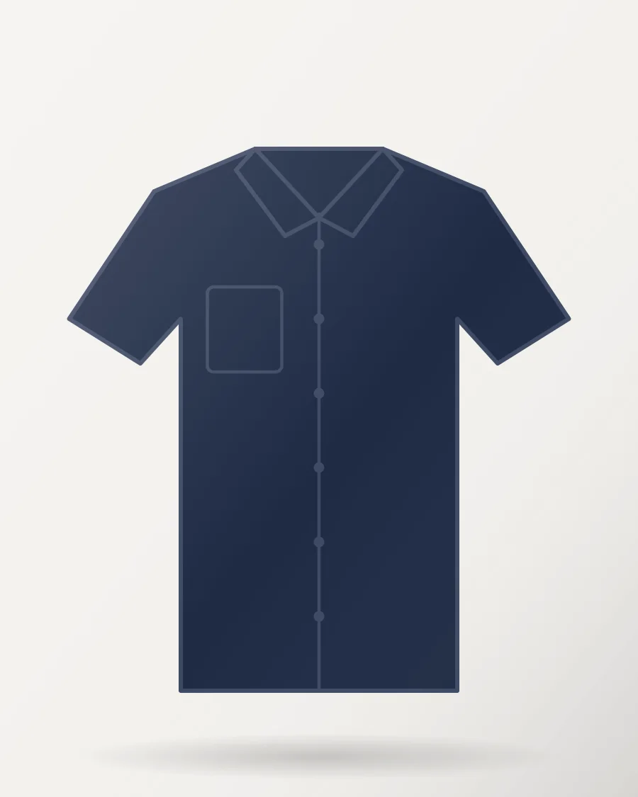 Check Half Sleeve Shirt in Navy – front view