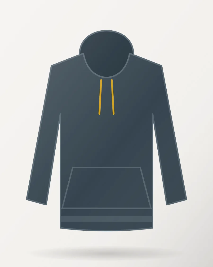 Essential Pullover Hoodie in Charcoal – front view