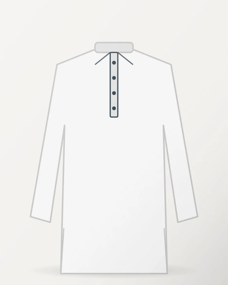 Everyday Short Panjabi in White – front view