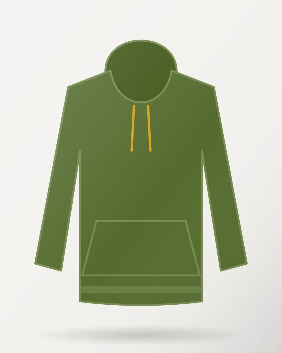 Oversized Zip Hoodie in Olive – front view