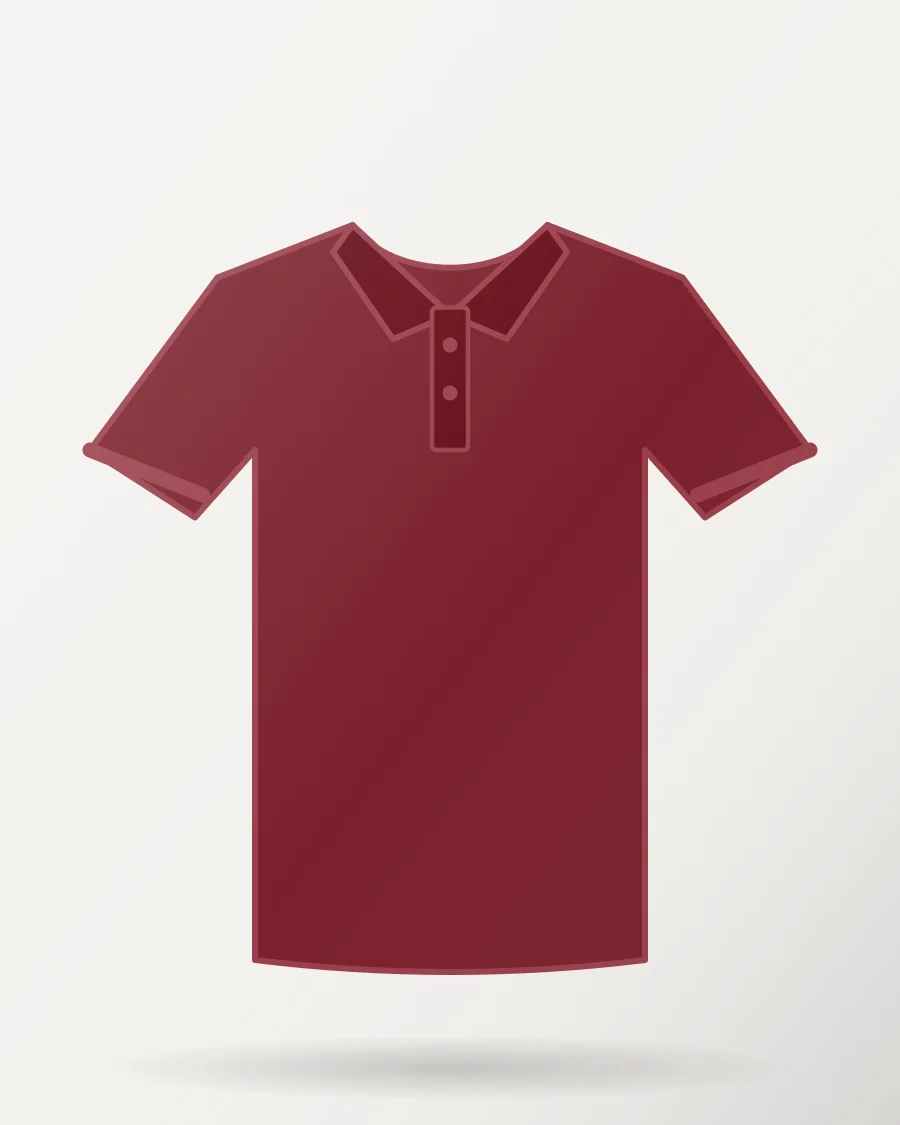 Premium Cotton Jersey Polo in Maroon – front view