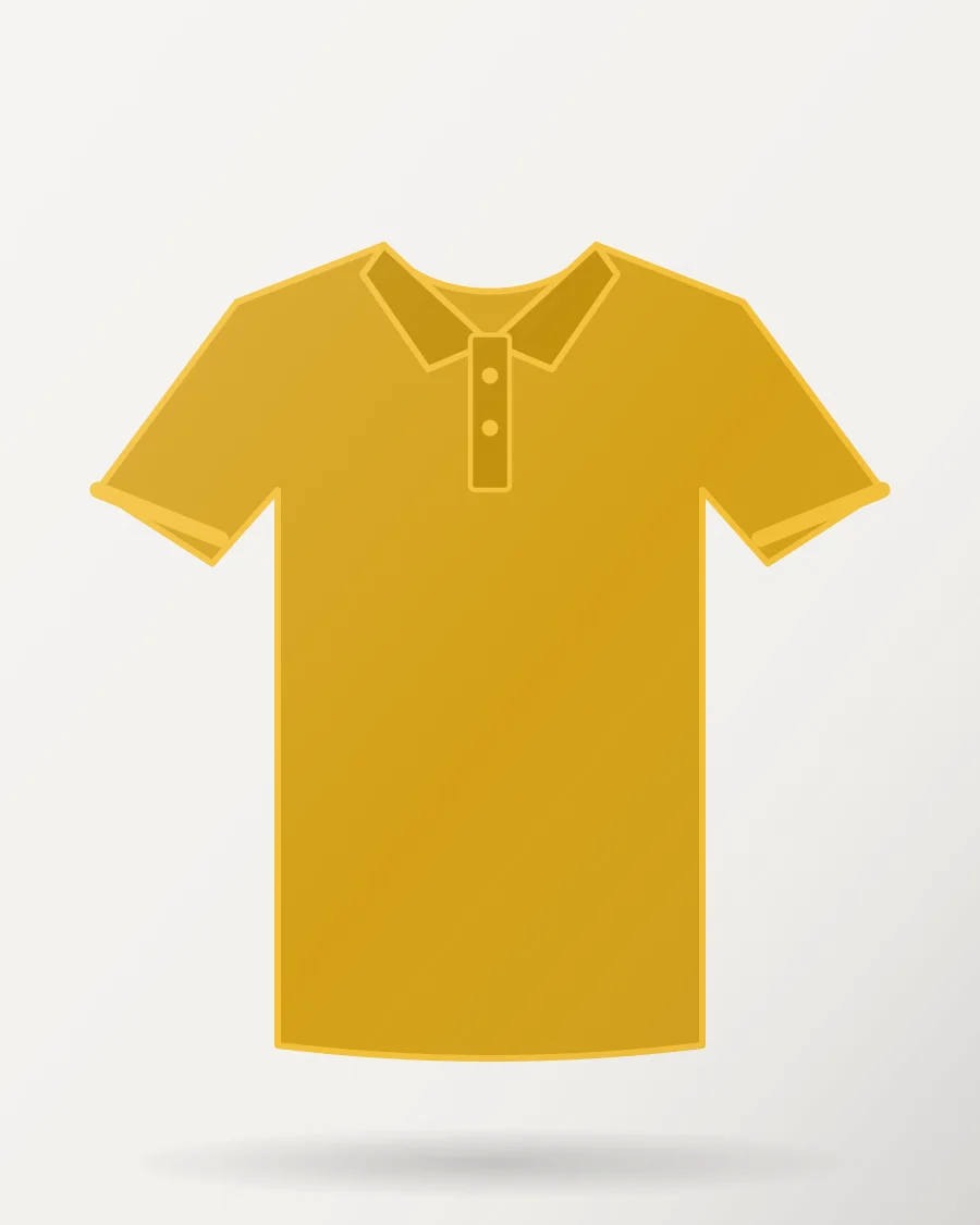 Striped Knit Polo in Mustard – front view